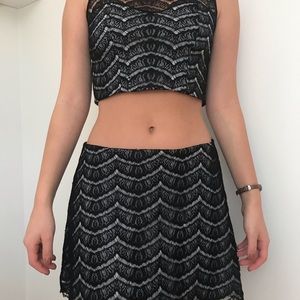 Black and gray lace set